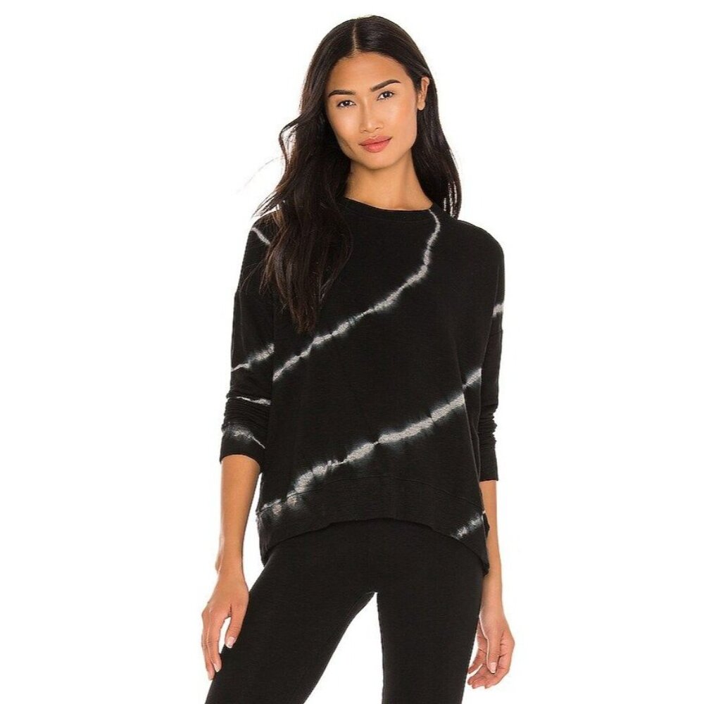 Revolve Sundry women's 2 medium tie dye oversized sweatshirt in coal black